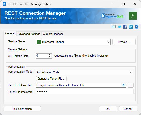 Microsoft Planner Connection Manager - Authorization Code